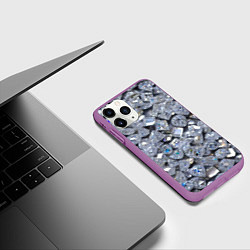 Чехол iPhone 11 Pro матовый Россыпь бриллиантов, цвет: 3D-фиолетовый — фото 2