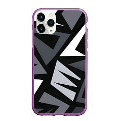Чехол iPhone 11 Pro матовый Геометрический камуфляж, цвет: 3D-фиолетовый