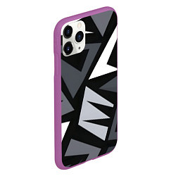 Чехол iPhone 11 Pro матовый Геометрический камуфляж, цвет: 3D-фиолетовый — фото 2