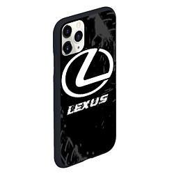 Чехол iPhone 11 Pro матовый Lexus speed на темном фоне со следами шин, цвет: 3D-черный — фото 2