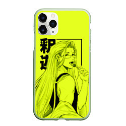 Чехол iPhone 11 Pro матовый Lime Buddha, цвет: 3D-салатовый