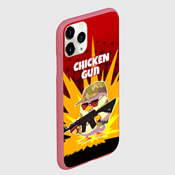 Чехол iPhone 11 Pro матовый Chicken Gun - спецназ, цвет: 3D-малиновый — фото 2