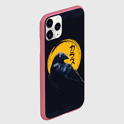 Чехол iPhone 11 Pro матовый Raven and moon, цвет: 3D-малиновый — фото 2