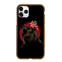 Чехол iPhone 11 Pro матовый Japanese bear, цвет: 3D-коричневый