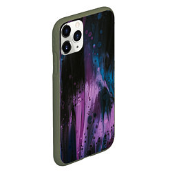 Чехол iPhone 11 Pro матовый Фиолетовые абстрактные тени, цвет: 3D-темно-зеленый — фото 2