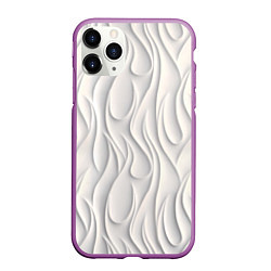 Чехол iPhone 11 Pro матовый Рельефная стена, цвет: 3D-фиолетовый