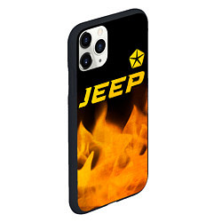 Чехол iPhone 11 Pro матовый Jeep - gold gradient: символ сверху, цвет: 3D-черный — фото 2