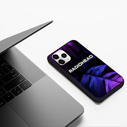 Чехол iPhone 11 Pro матовый Radiohead neon monstera, цвет: 3D-черный — фото 2