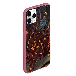 Чехол iPhone 11 Pro матовый Deep Rock Galactic Скаут верхом на монстре, цвет: 3D-малиновый — фото 2