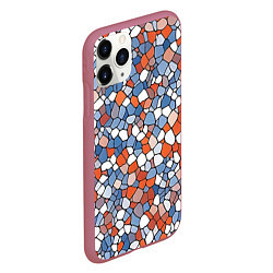 Чехол iPhone 11 Pro матовый Красочная мозаика, цвет: 3D-малиновый — фото 2