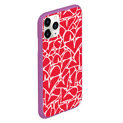 Чехол iPhone 11 Pro матовый Абстракция сердце, цвет: 3D-фиолетовый — фото 2