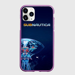 Чехол iPhone 11 Pro матовый Subnautica подводный город, цвет: 3D-фиолетовый