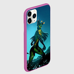 Чехол iPhone 11 Pro матовый Subnautica русалка, цвет: 3D-фиолетовый — фото 2