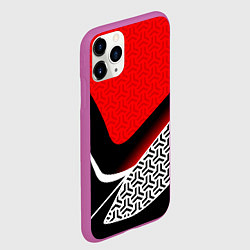 Чехол iPhone 11 Pro матовый Геометрическая униформа - красная, цвет: 3D-фиолетовый — фото 2