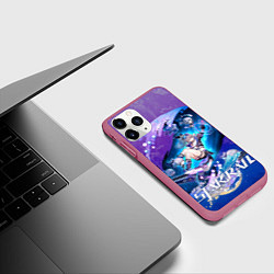 Чехол iPhone 11 Pro матовый Серебряный Волк Хонкай Стар Рейл, цвет: 3D-малиновый — фото 2