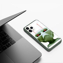 Чехол iPhone 11 Pro матовый Пришелец атакует, цвет: 3D-темно-зеленый — фото 2