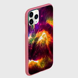 Чехол iPhone 11 Pro матовый Небула в космосе разноцветная - нейронная сеть, цвет: 3D-малиновый — фото 2