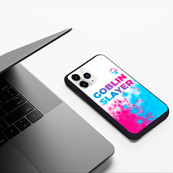 Чехол iPhone 11 Pro матовый Goblin Slayer neon gradient style: символ сверху, цвет: 3D-черный — фото 2