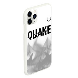 Чехол iPhone 11 Pro матовый Quake glitch на светлом фоне: символ сверху, цвет: 3D-белый — фото 2