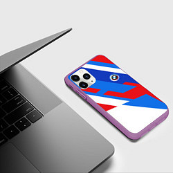 Чехол iPhone 11 Pro матовый Bmw - perfomance colors, цвет: 3D-фиолетовый — фото 2