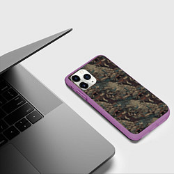 Чехол iPhone 11 Pro матовый Тёмный фон с элементами дракона, цвет: 3D-фиолетовый — фото 2
