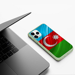 Чехол iPhone 11 Pro матовый Азербайджанский флаг, цвет: 3D-салатовый — фото 2