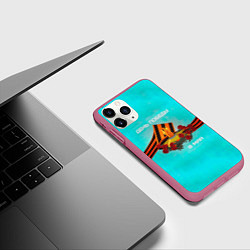 Чехол iPhone 11 Pro матовый 9 мая день памяти, цвет: 3D-малиновый — фото 2