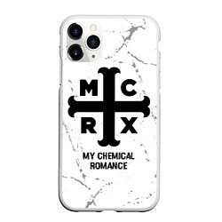 Чехол iPhone 11 Pro матовый My Chemical Romance glitch на светлом фоне, цвет: 3D-белый