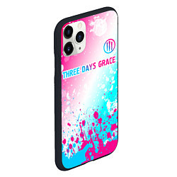 Чехол iPhone 11 Pro матовый Three Days Grace neon gradient style: символ сверх, цвет: 3D-черный — фото 2