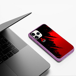 Чехол iPhone 11 Pro матовый Mitsubishi red - red sport, цвет: 3D-фиолетовый — фото 2