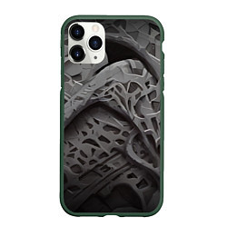 Чехол iPhone 11 Pro матовый Лунный пейзаж, цвет: 3D-темно-зеленый