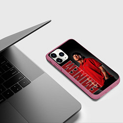 Чехол iPhone 11 Pro матовый Рэппер Эминем, цвет: 3D-малиновый — фото 2