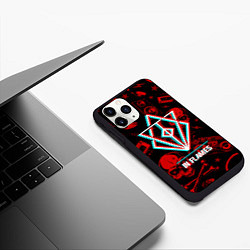 Чехол iPhone 11 Pro матовый In Flames rock glitch, цвет: 3D-черный — фото 2
