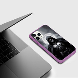 Чехол iPhone 11 Pro матовый Скелет в Броне, цвет: 3D-фиолетовый — фото 2