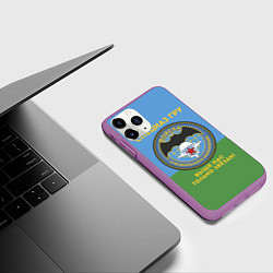Чехол iPhone 11 Pro матовый Спецназ ГРУ - десантник, цвет: 3D-фиолетовый — фото 2