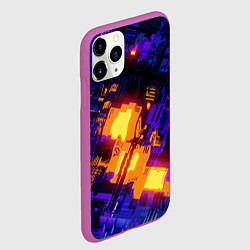 Чехол iPhone 11 Pro матовый Фиолетовая и оранжевая схема, цвет: 3D-фиолетовый — фото 2
