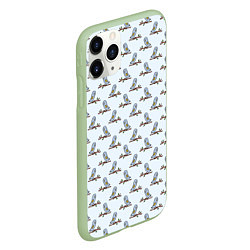 Чехол iPhone 11 Pro матовый Совушки на ветках, цвет: 3D-салатовый — фото 2