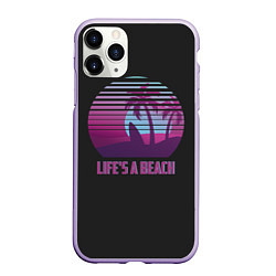 Чехол iPhone 11 Pro матовый Lifes a beach, цвет: 3D-светло-сиреневый