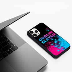 Чехол iPhone 11 Pro матовый Goblin Slayer - neon gradient: символ сверху, цвет: 3D-черный — фото 2