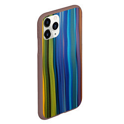 Чехол iPhone 11 Pro матовый Разноцветные вертикальные полосы, цвет: 3D-коричневый — фото 2