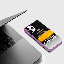 Чехол iPhone 11 Pro матовый Американская машина Chevrolet Corvette 70-х годов, цвет: 3D-фиолетовый — фото 2