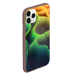 Чехол iPhone 11 Pro матовый Объемная радужная поверхность, цвет: 3D-коричневый — фото 2