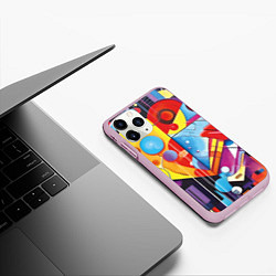 Чехол iPhone 11 Pro матовый Сердце Абстракция, цвет: 3D-розовый — фото 2