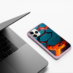 Чехол iPhone 11 Pro матовый Лавовые наносоты, цвет: 3D-розовый — фото 2