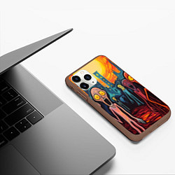 Чехол iPhone 11 Pro матовый Зомби пришли за тобой, цвет: 3D-коричневый — фото 2