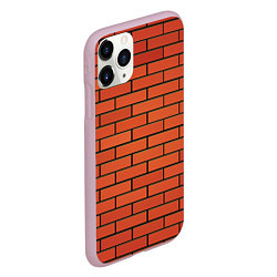 Чехол iPhone 11 Pro матовый Кирпичная стена, цвет: 3D-розовый — фото 2