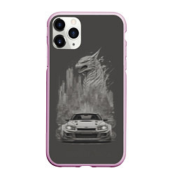 Чехол iPhone 11 Pro матовый Godzilla car