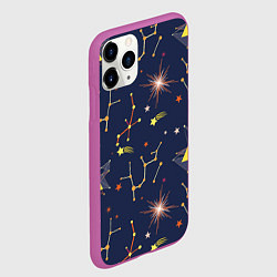 Чехол iPhone 11 Pro матовый Созвездия, цвет: 3D-фиолетовый — фото 2