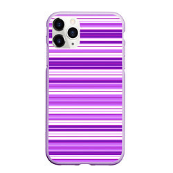 Чехол iPhone 11 Pro матовый Фиолетовые полосы, цвет: 3D-сиреневый