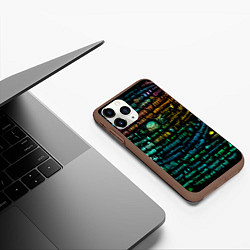 Чехол iPhone 11 Pro матовый Символы психоделика - нейронная сеть, цвет: 3D-коричневый — фото 2